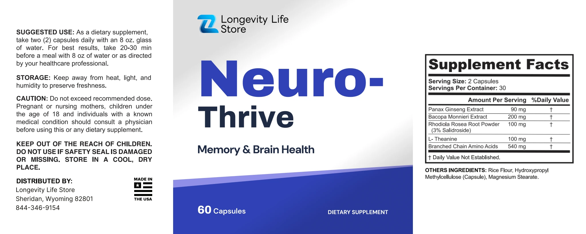 Neuro-Thrive ingredients